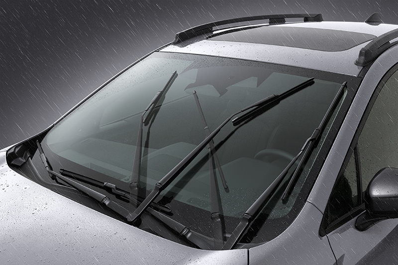 Vindrutetorkarens intervallinställning visas i Subaru – justerbar via reglage vid ratten.